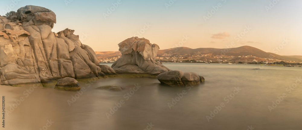 Kolymbithres at Paros island in Greece panorama.