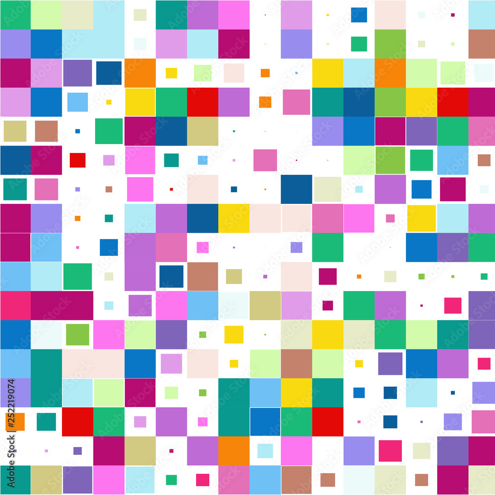 Mosaic of a bright colorful squares on a white background. Mosaic of a bright colorful squares on a white background.