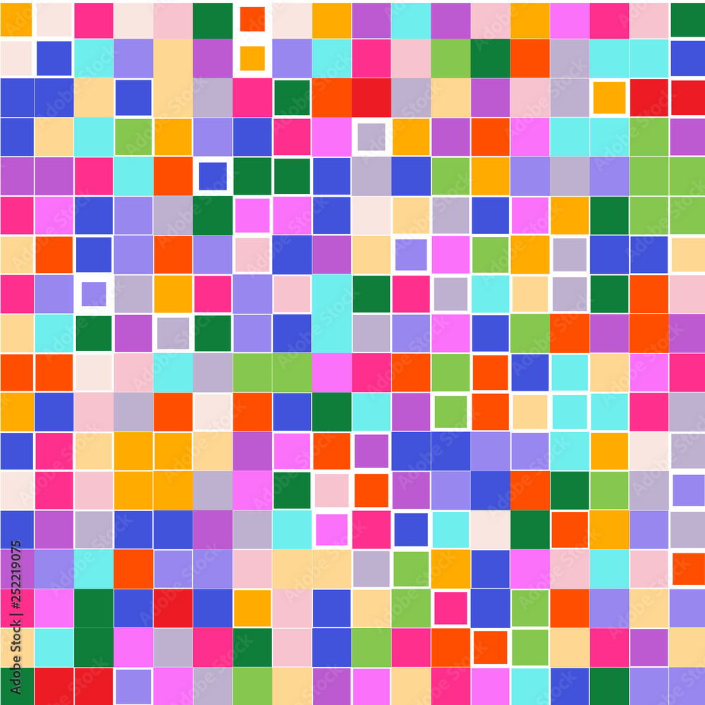 Mosaic of a bright colorful squares on a white background. Mosaic of a bright colorful squares on a white background.