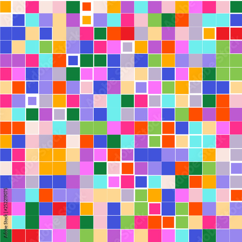 Mosaic of a bright colorful squares on a white background. © Olena