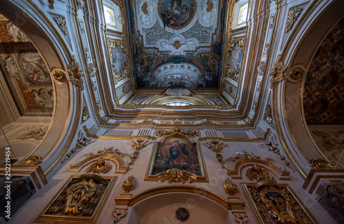 Matera  Italy - Interior of Matera Cathedral - Cattedrale Basilica Pontificia di Maria Santissima della Bruna  Madonna delle Grazie  . Duomo. capital of culture 2019 and unesco site