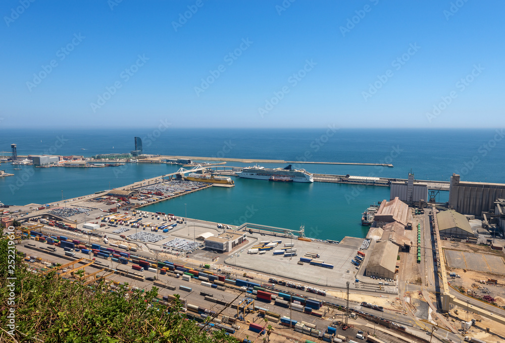 Commercial dock - Sea port of Barcelona Catalonia Spain