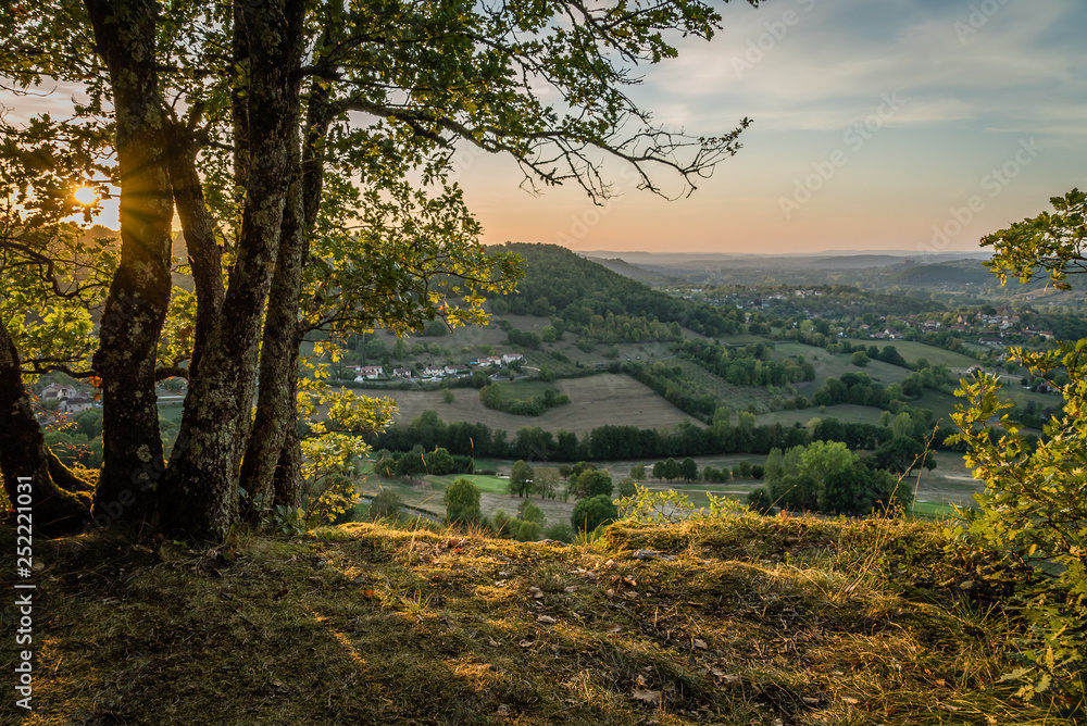 Fototapeta premium Saint Cere and Bretenoux valley in the summer, Lot