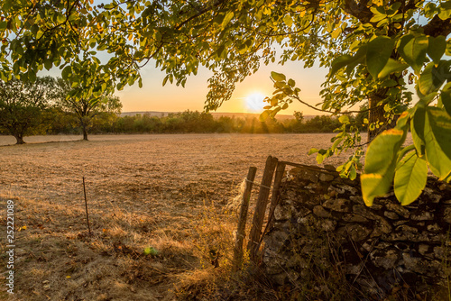 Causses du Quercy at sunset in Occitanie, France