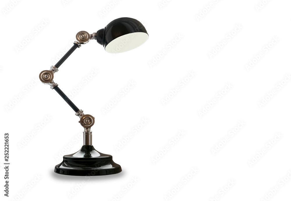 Modern table lamp standing isolated over white