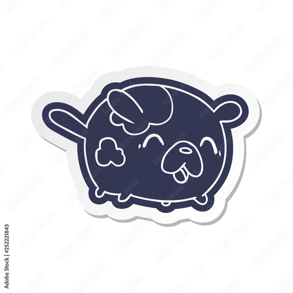 Obraz premium cartoon sticker kawaii cute patch dog