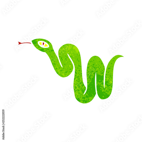 retro cartoon doodle of a garden snake