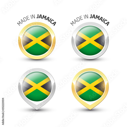 Free Download Made in Jamaica - Round labels with flags - GFXLoad