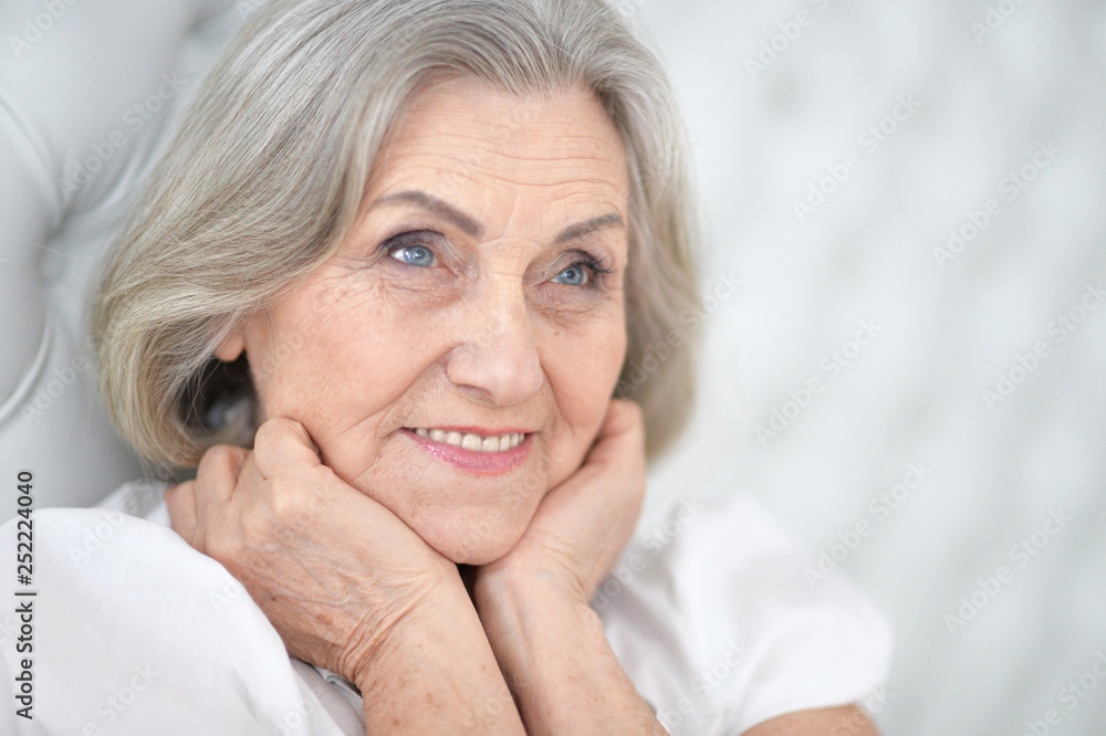 Portrait of happy beautiful senior woman portrait at home Portrait of happy beautiful senior woman portrait at home