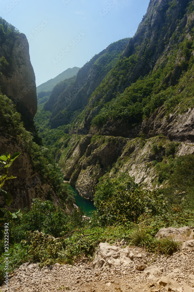 Mountain road in the canyon of the river Tara, Montenegro