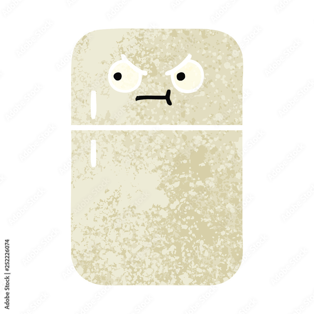retro illustration style cartoon fridge freezer retro illustration style cartoon fridge freezer
