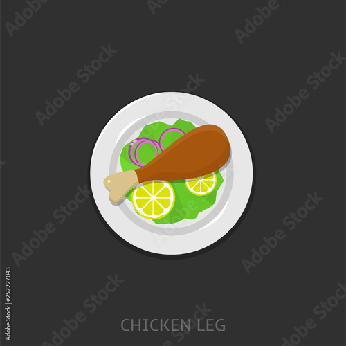 Chicken leg vector illustration