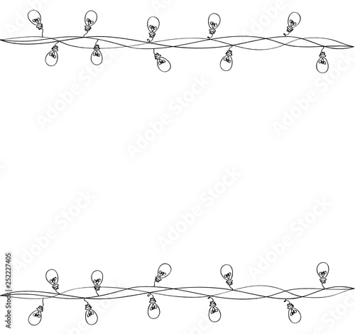 A set of warm light bulb garlands, holiday decorations. The lamps. Glowing Christmas lights. Vector on white background.