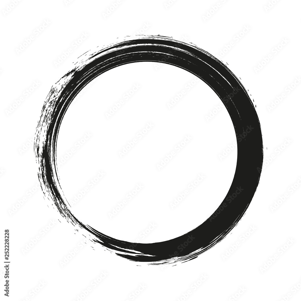 vector brush strokes circles of paint on white background. Ink hand drawn paint brush circle. Logo, label design element vector illustration. Black abstract grunge circle. Frame vector brush strokes circles of paint on white background. Ink hand drawn paint brush circle. Logo, label design element vector illustration. Black abstract grunge circle. Frame