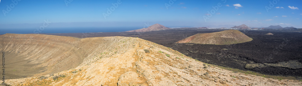 View from the trek to the Caldera Blanca Volcano in Lanzarote