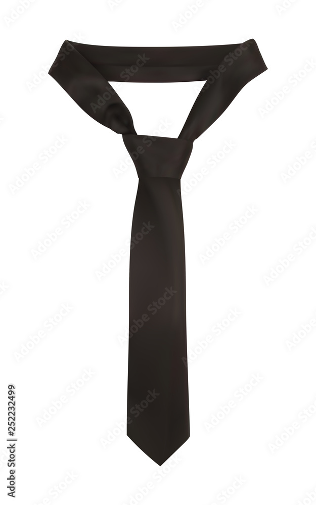 Balck realistic tie on white background Balck realistic tie on white background