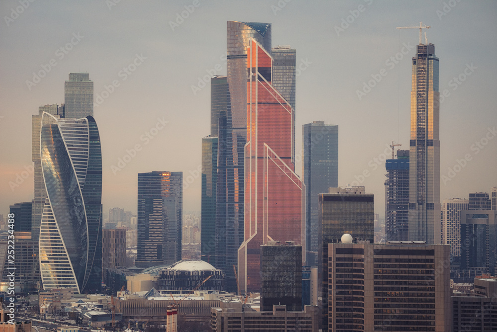 Obraz premium Moscow, Russia - January 9, 2019: The Moscow International Business Center (MIBC) (Moskva-Citi)