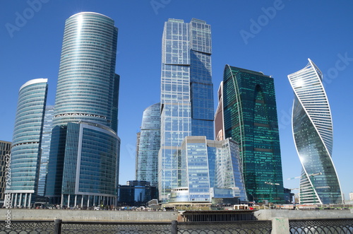 Moscow, Russia - April 9, 2018: Towers of the Moscow international business center "Moscow-city" 