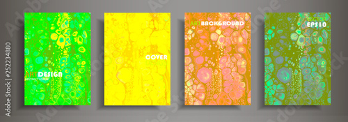 Modern design A4.Abstract marble texture of colored bright liquid paints.Splash trends paints.Used design presentations, print,flyer,business cards,invitations, calendars,sites, packaging,cover.