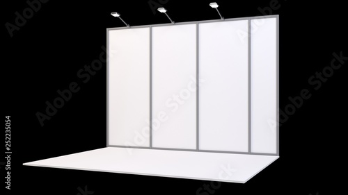 Trade exhibition stand, 3.5x2 meters, 3d render