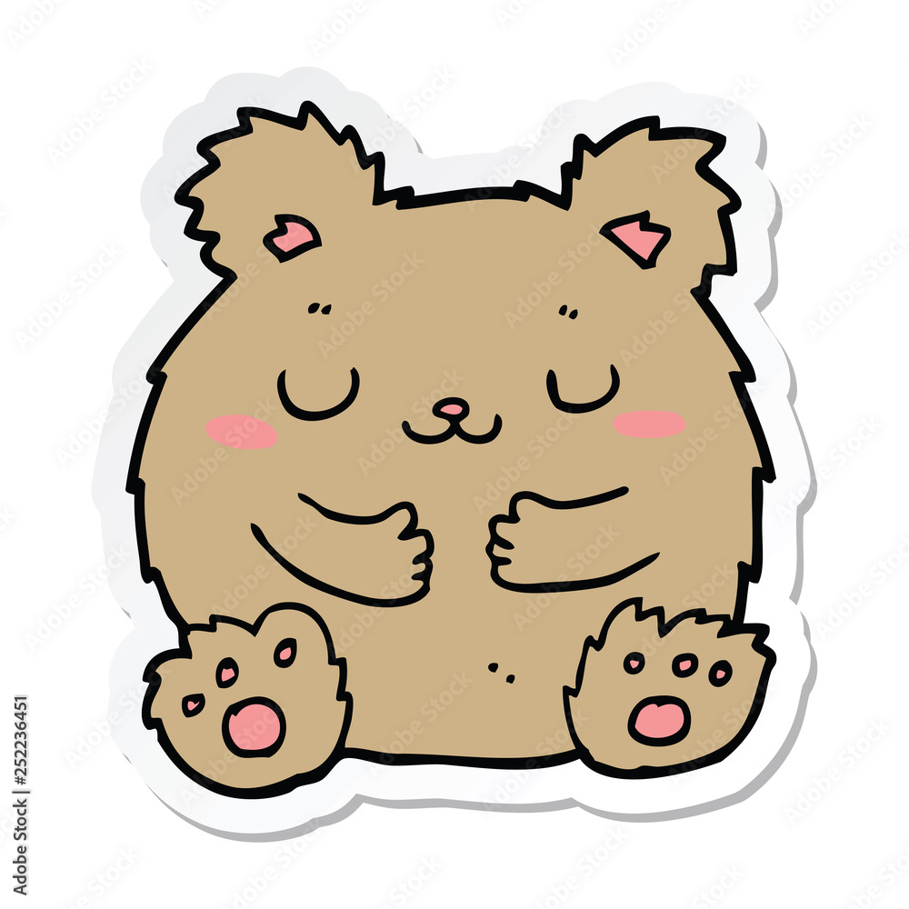 sticker of a cute cartoon bear sticker of a cute cartoon bear