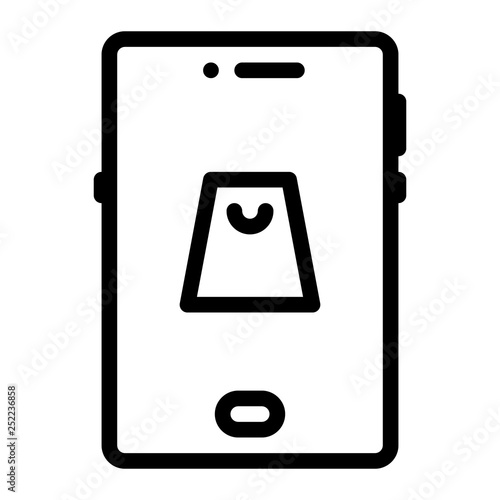 mobile shop icon, outline black style