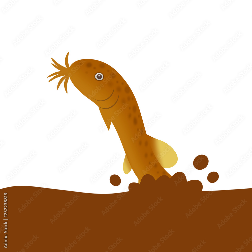 土から出てくるドジョウ Stock イラスト Adobe Stock