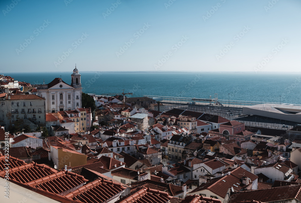 A view of the Alfama downtown in Lisbon, Portugal  - Lisbon rooftop