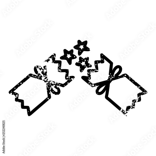 exploding christmas cracker distressed icon