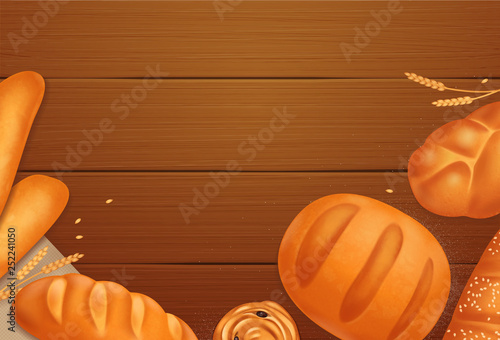 Bread Bakery Realistic Background
