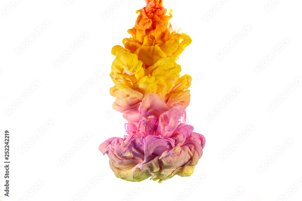 The colorful dye in the water. Abstract. background. Wallpaper. Concept art The colorful dye in the water. Abstract. background. Wallpaper. Concept art