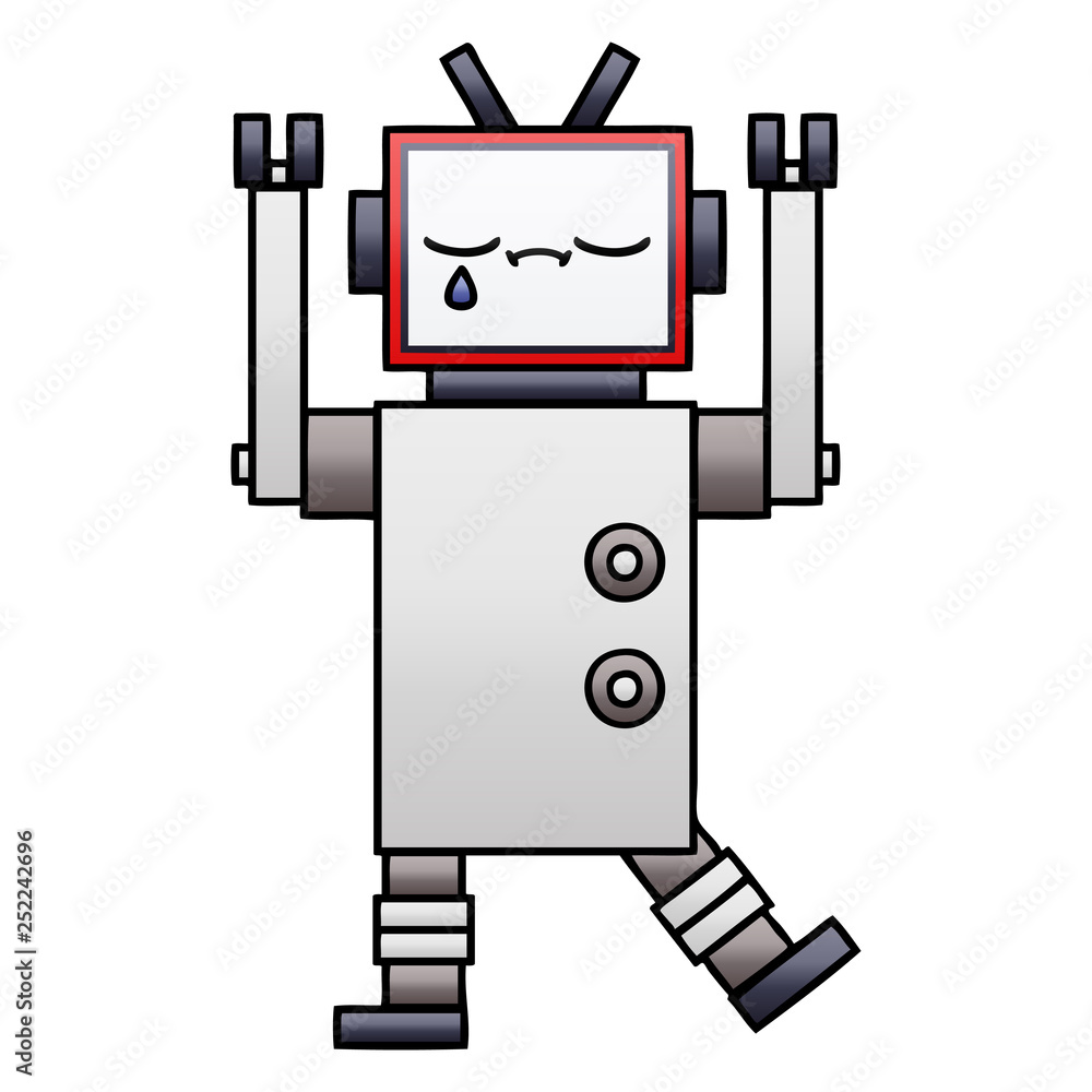 gradient shaded cartoon robot gradient shaded cartoon robot