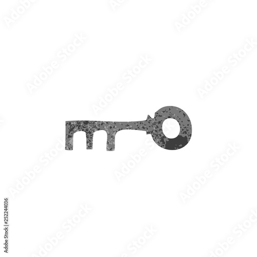 retro cartoon doodle of a brass key