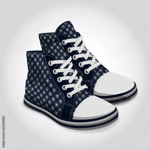 Blue gumshoes isolated on white background