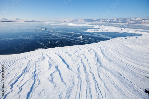 Lake Baikal landscape. Ice and snow © Crazy nook