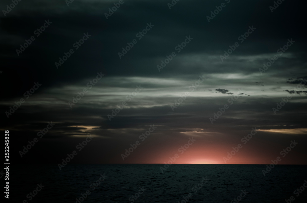 Ocean and sky sunset landscape