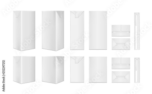 White cardboard package for beverage, juice and milk