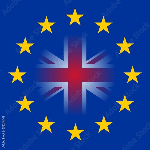 flag of European Union and Great Britain inside