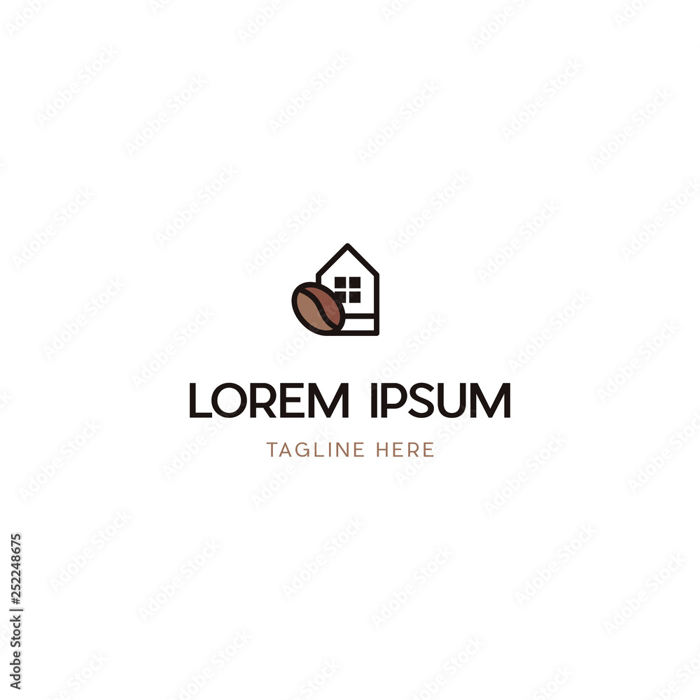 Coffee With Home Creative Vector Logo Design Coffee With Home Creative Vector Logo Design
