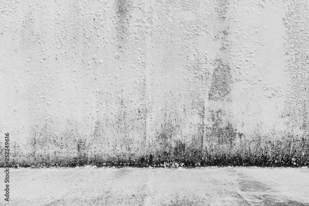 Fototapeta Dirty period of period on white cement or concrete wall texture for background, Empty space.