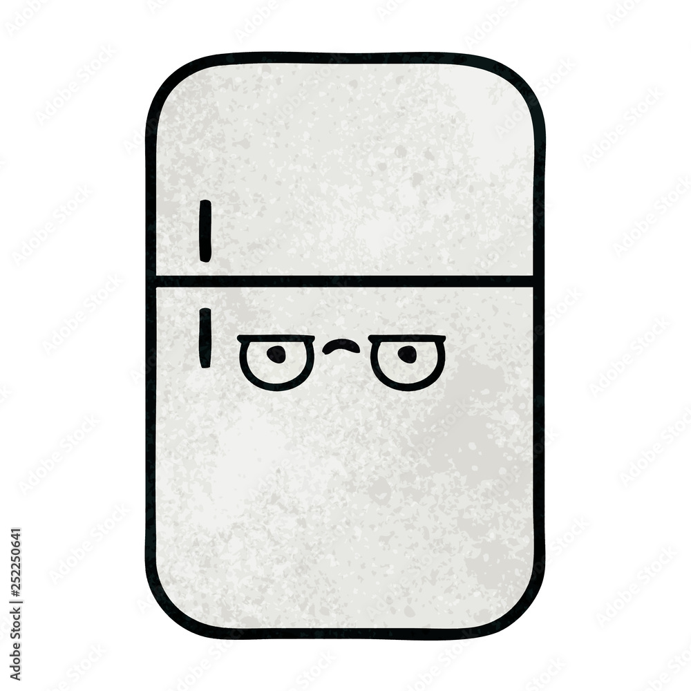 retro grunge texture cartoon fridge freezer retro grunge texture cartoon fridge freezer