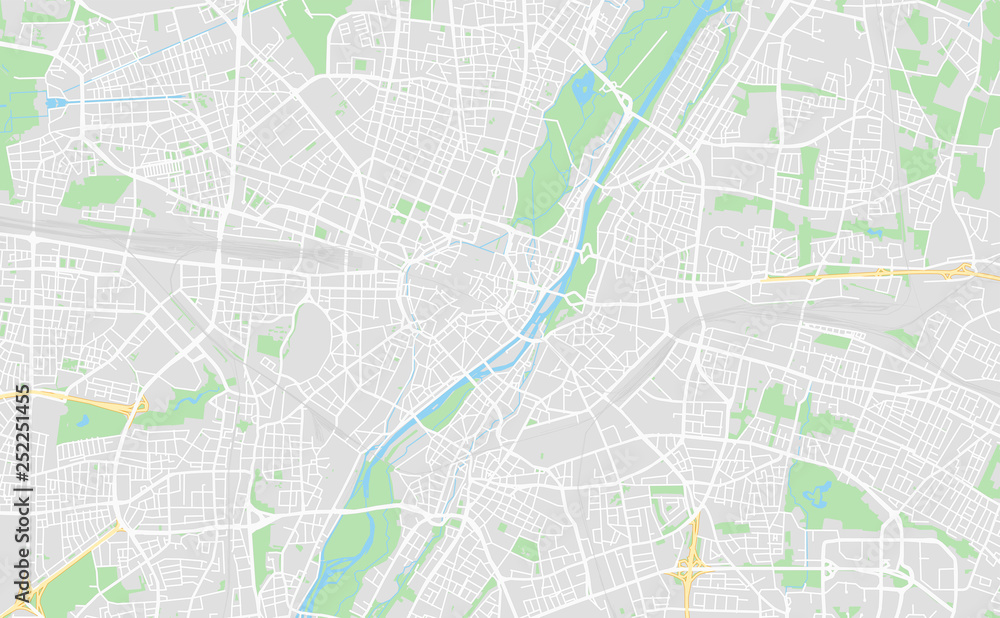 Naklejka premium Monachium, Niemcy mapa ulic w centrum miasta