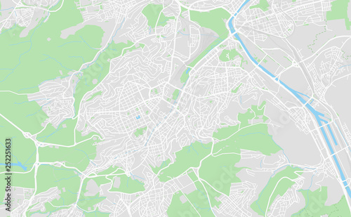 Stuttgart, Germany downtown street map