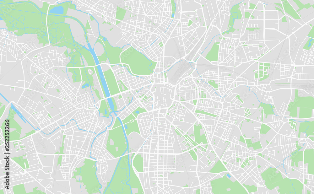 Leipzig, Germany downtown street map
