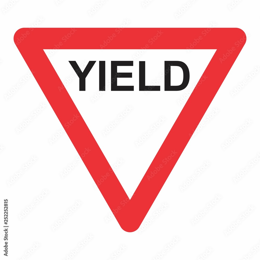 Yield Triangle Sign - obrazy, fototapety, plakaty 