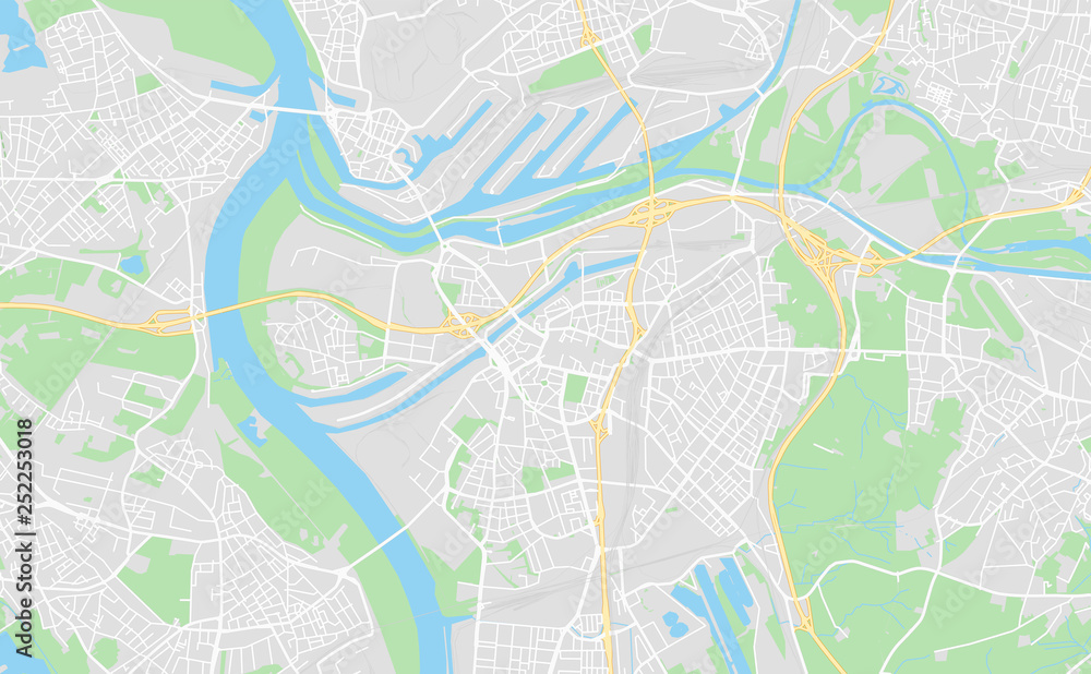 Fototapeta premium Duisburg, Germany downtown street map