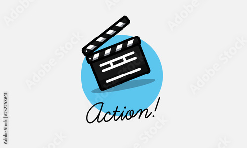 Action Typography with Clapperboard Vector Illustration