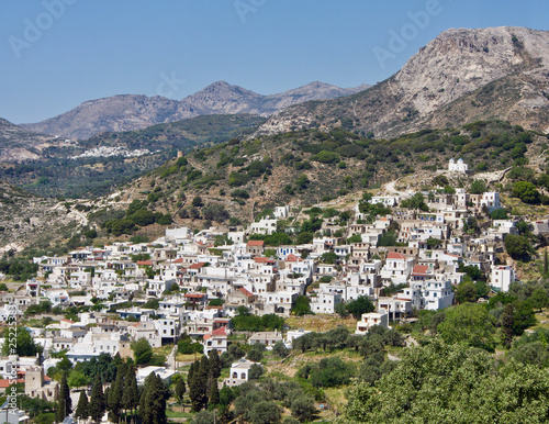 Panoramic View of a Whitewashed Village in the Greek Islands