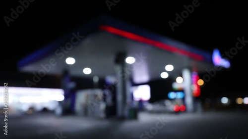 blurred of gas station, car refuel the energy