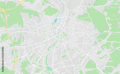 Chemnitz, Germany downtown street map